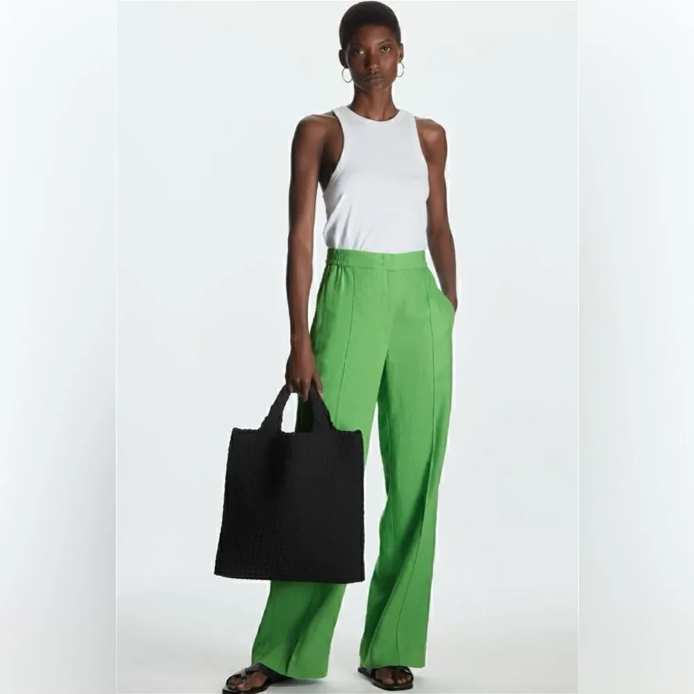COS 100% linen wide leg trousers